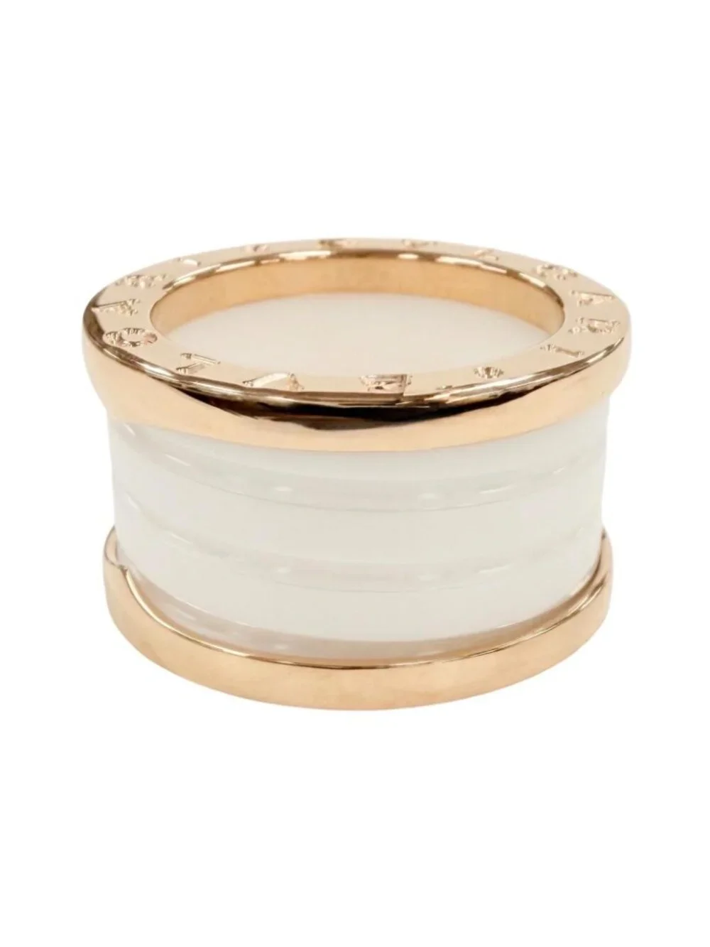 Bvlgari B.zero1 Ring 750 Ceramic Pink Gold White